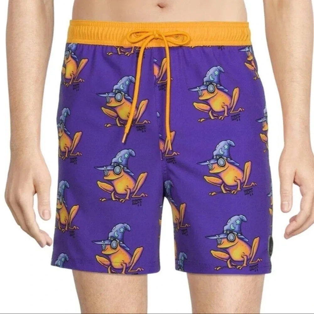 NEFF Men's Frog Magic Graphic Swim Shorts Size XL